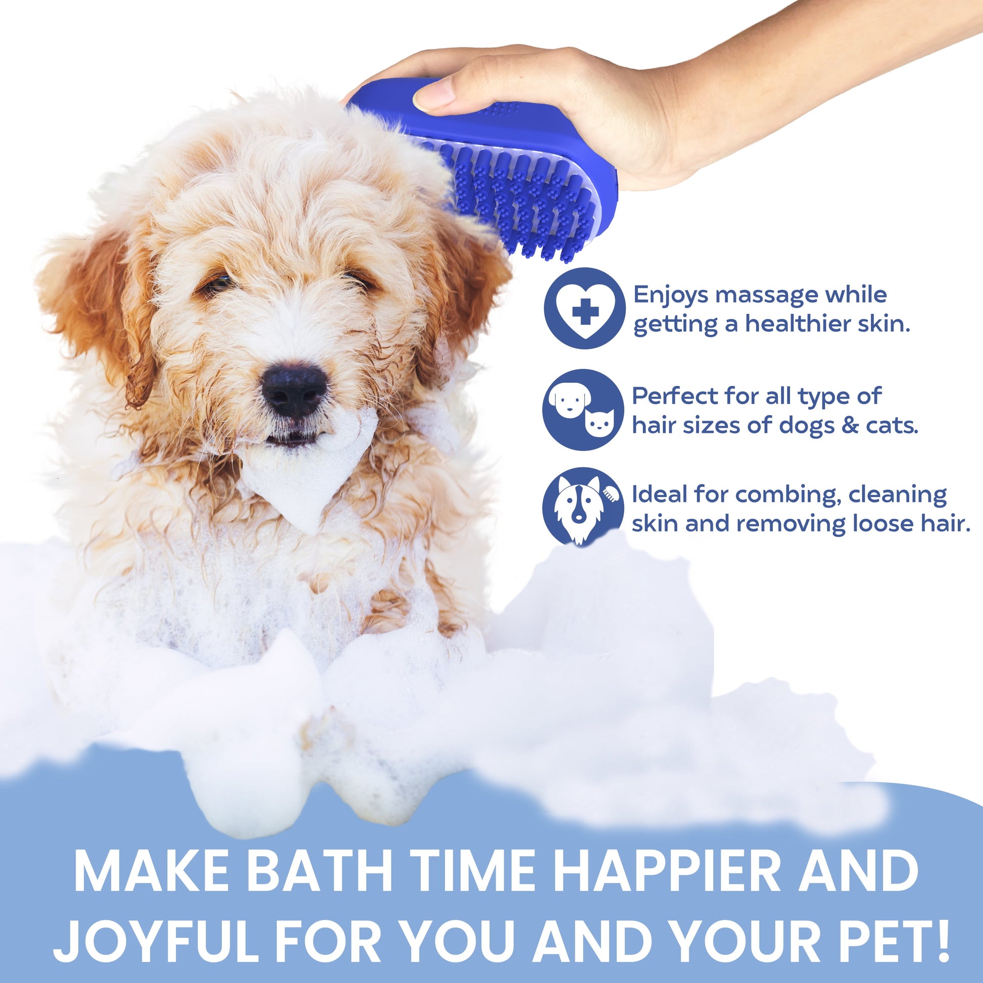 Dog Bath Scrubber Rubber Comb 