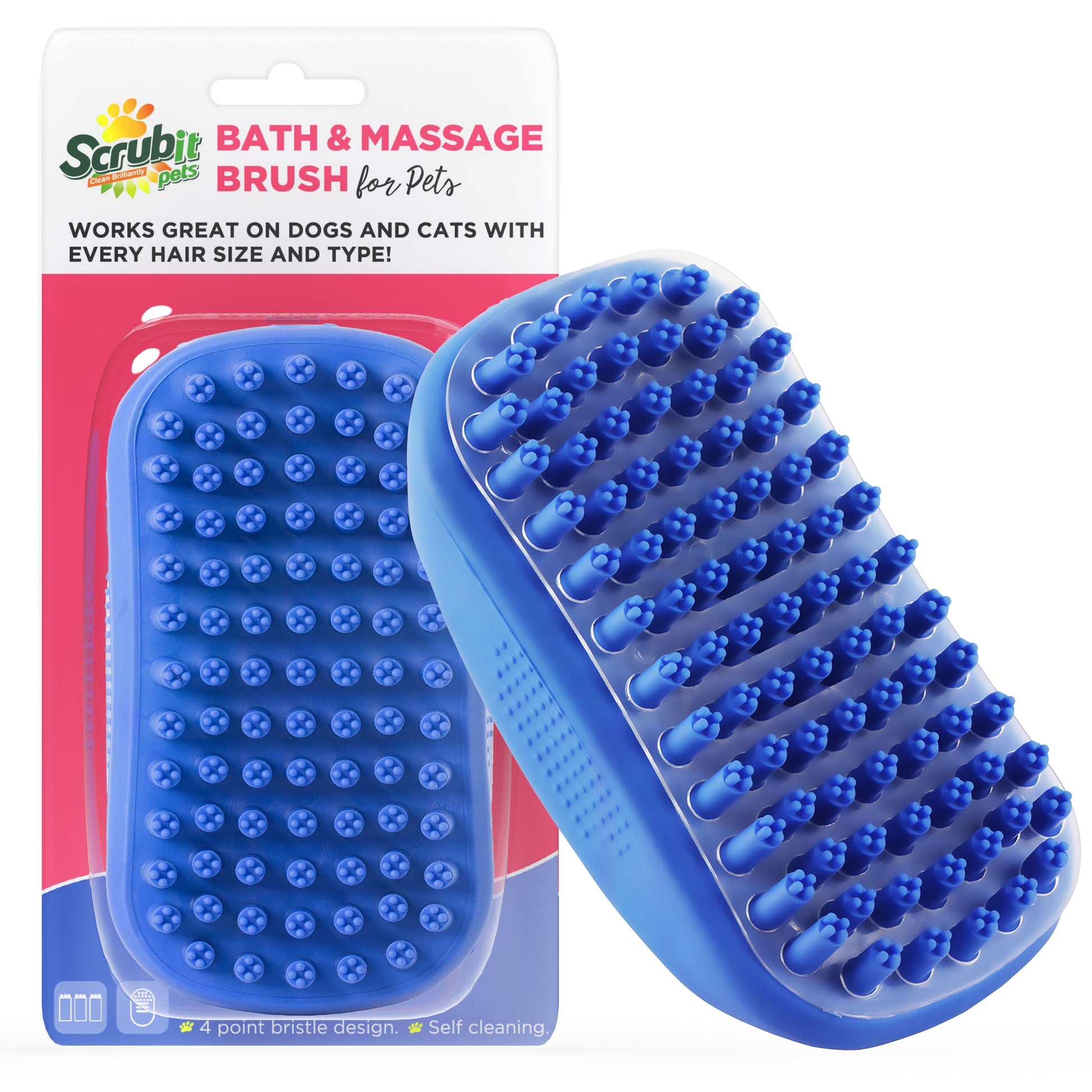 Dog Bath Scrubber Rubber Comb 