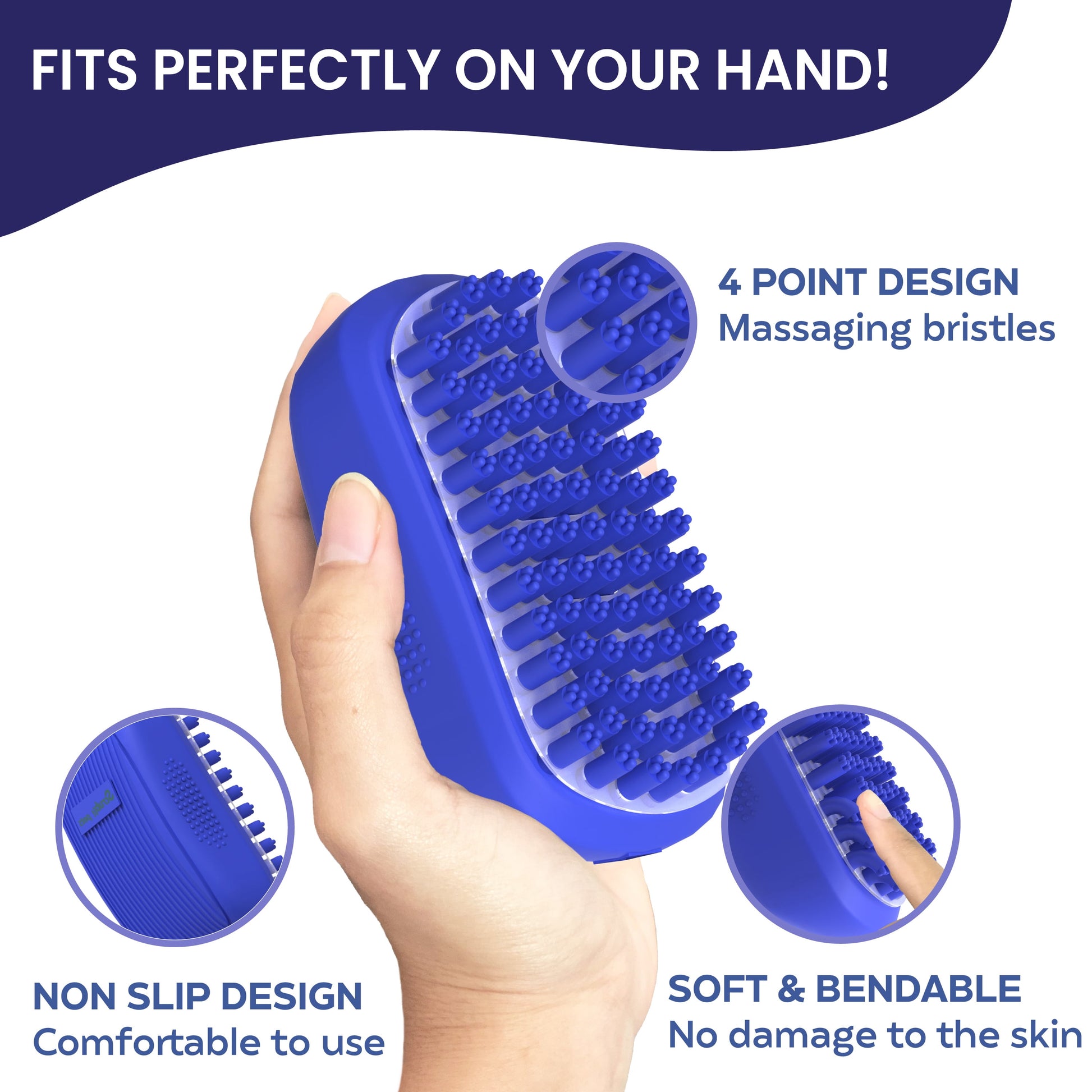 Dog Bath Scrubber Rubber Comb 