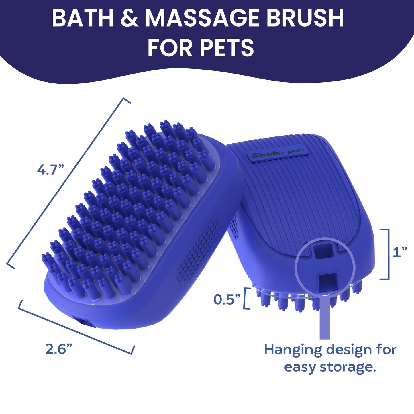 Dog Bath Scrubber Rubber Comb 